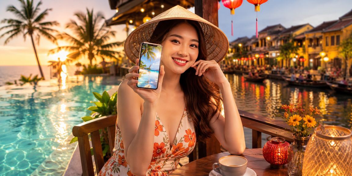 Người dùng truy cập trang cá cược trên điện thoại tại Hội An
